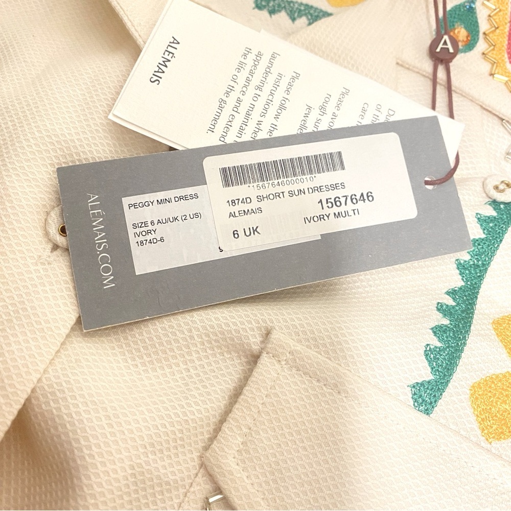 NWT ALEMAIS PEGGY MINI DRESS - SIZE US 2 - Picture 12 of 13